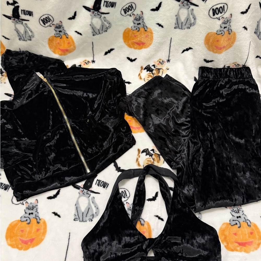 Fabletics Black Velvet Lounge Set
